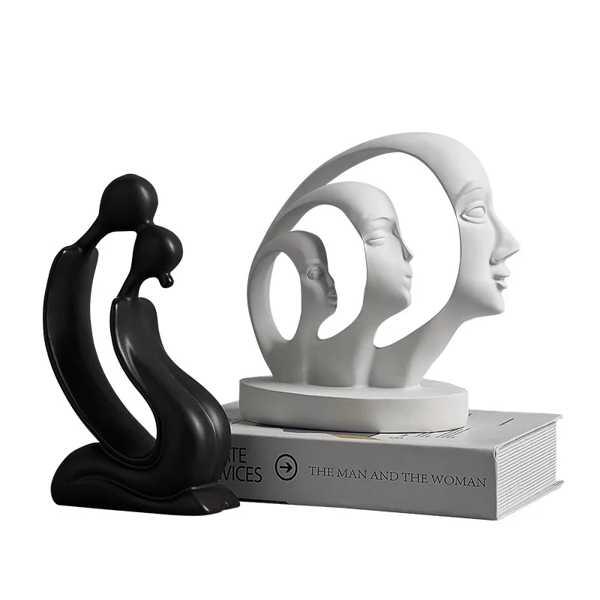 カップルの彫刻,ヨーロッパの抽象的な黒と白の彫刻,室内装飾品 カップルの彫刻,ヨーロッパの抽象的な黒と白の彫刻,室内装飾品