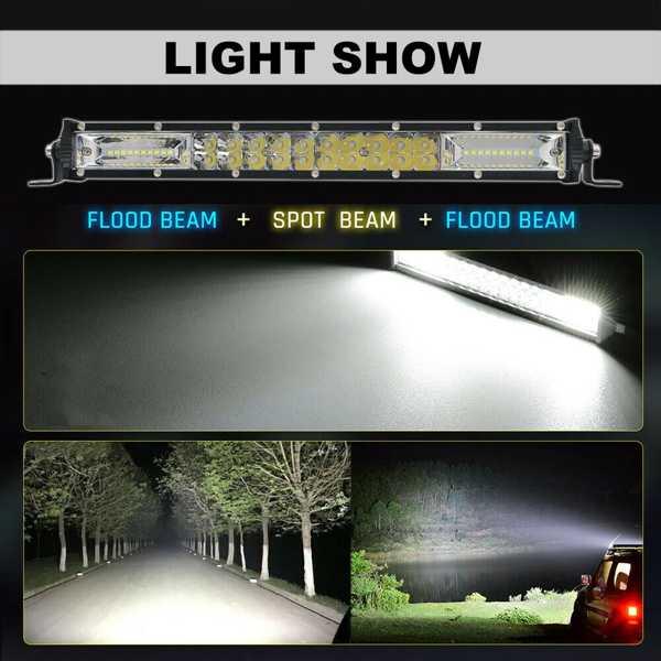 Nlpearl-スリムスポットフラッドバーライト LEDライト 車用作業 Nlpearl-スリムスポットフラッドバーライト LEDライト 車用作業