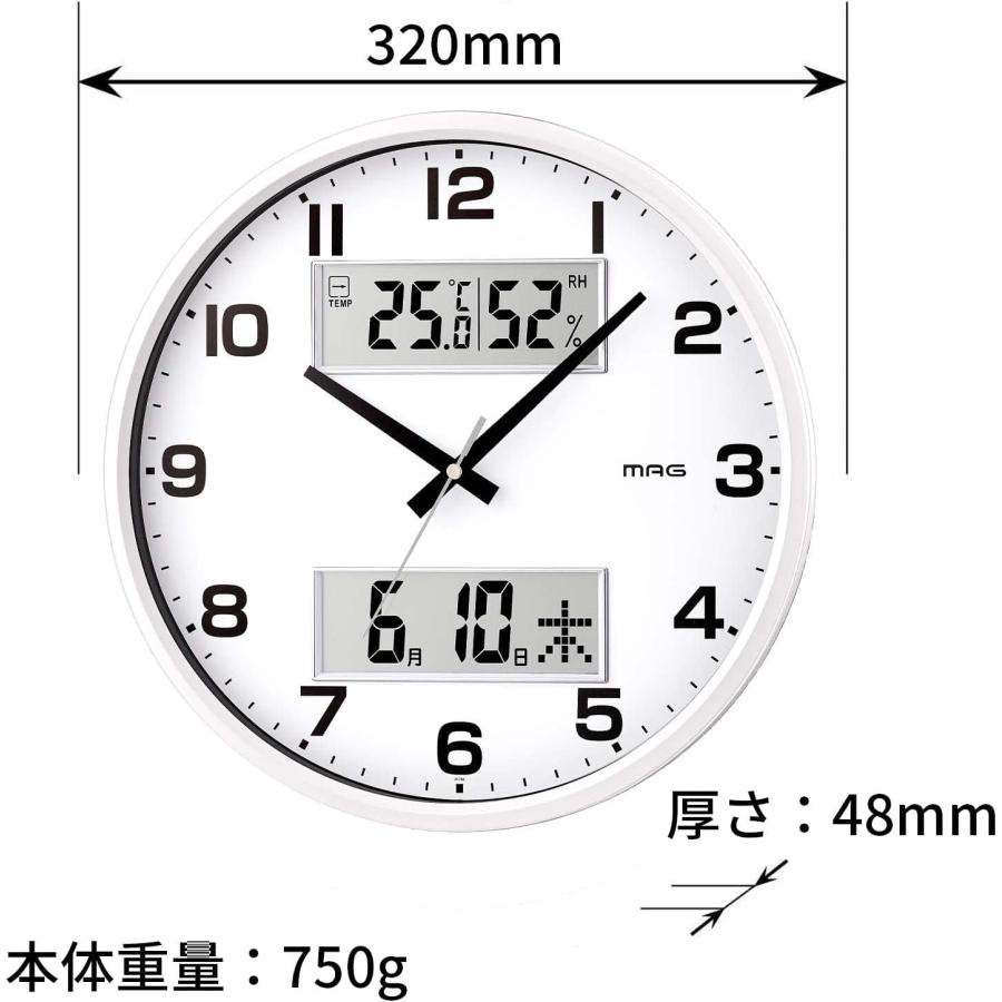 ノア精密 掛け時計 アナログ ダブルポスト 静音 連続秒針 温度 ノア精密 掛け時計 アナログ ダブルポスト 静音 連続秒針 温度