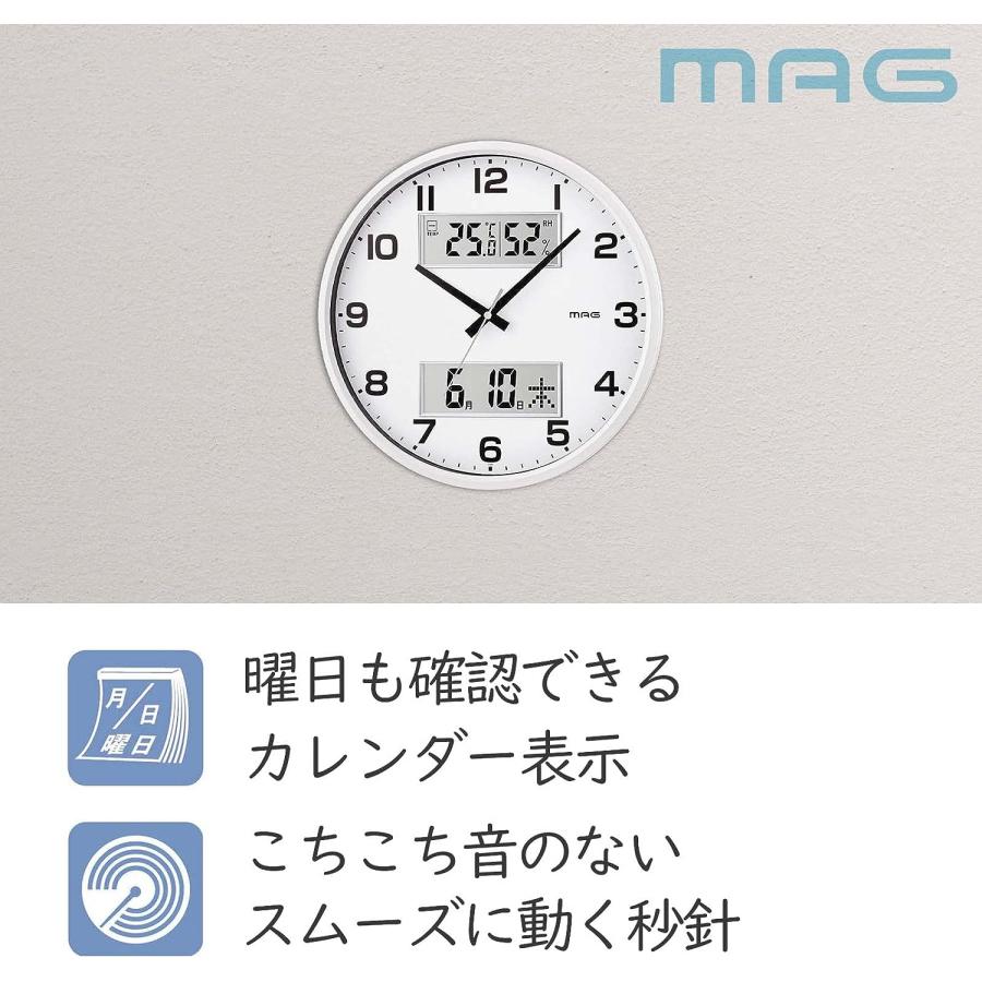ノア精密 掛け時計 アナログ ダブルポスト 静音 連続秒針 温度 ノア精密 掛け時計 アナログ ダブルポスト 静音 連続秒針 温度