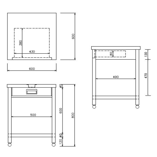 リンナイ（Rinnai） ガスオーブン用置台 BFL-600H(HTO-600) 引出付 RCK
