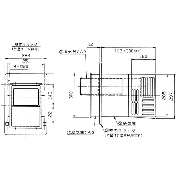 バランス釜 リンナイ 2021年製 引き取り可 リンナイ ガス バランス釜専用 給排気トップ【S W WS300】 RBF