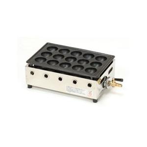 タチバナ製作所 たこ焼き器 1連 卓上型 （たこ鍋 15穴 φ38mm×1） T-15 ホースエンド固定式