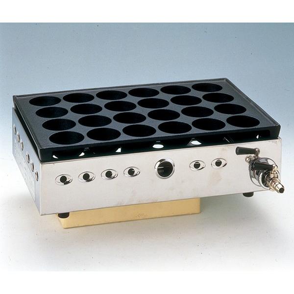 山岡金属（ヤマキン）卓上ガスタコ焼き器 24穴 一連 大玉 【Y-20B