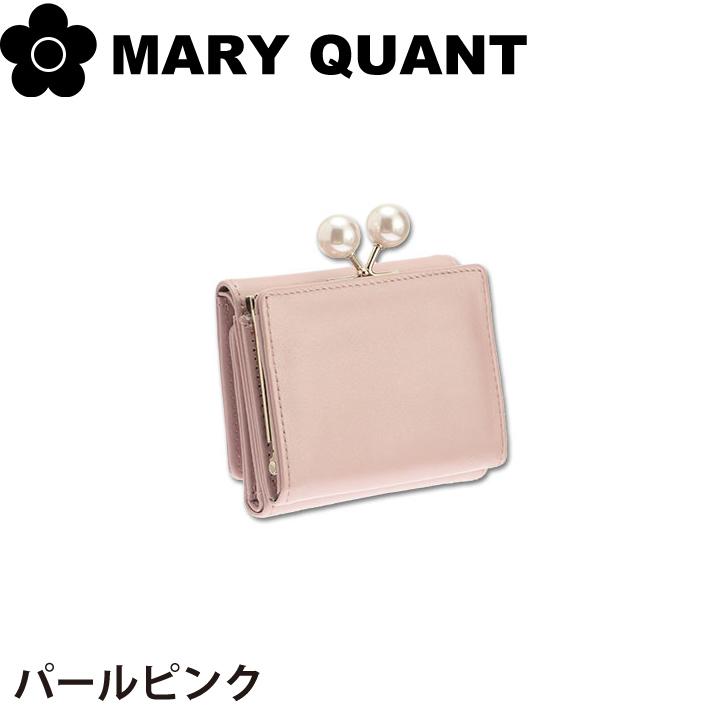 マリークワント マリクワ 財布 ウォレット ガマ口 ミニウォレット ギフト レディース 牛革 エンボスデイジーパール MARY QUANT