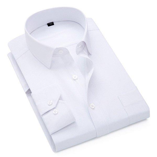 長袖ワイシャツ メンズ ワイシャツセット 紳士用 スリム ノーマル 綿混素材 形状記憶 形態安定 白 ホワイト ブルー ボタンダウン｜smile-happy-shop｜04