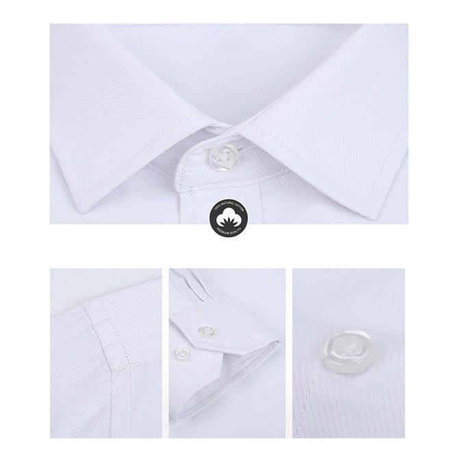 長袖ワイシャツ メンズ ワイシャツセット 紳士用 スリム ノーマル 綿混素材 形状記憶 形態安定 白 ホワイト ブルー ボタンダウン｜smile-happy-shop｜08
