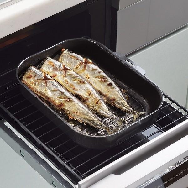 ラクッキング 鉄製蓋・ハンドル付角型グリルパン25×17cm