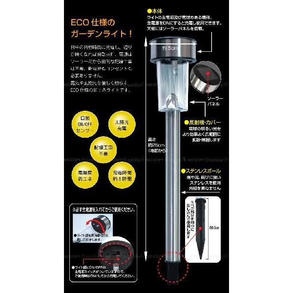 ステンレスソーラーガーデンライト 30089 / 自動センサー付き