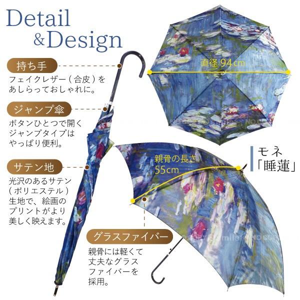 アート傘 ピクチャー JK-98 / 傘 おしゃれ サテン生地 ジャンプ