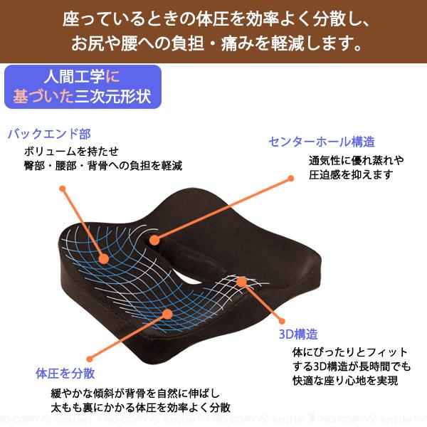 エルゴクッション / 椅子クッション チェア 姿勢 低反発 腰痛 滑り止め