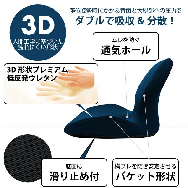 ダブルサポートクッション ネイビー 60128 / 低反発 クッション