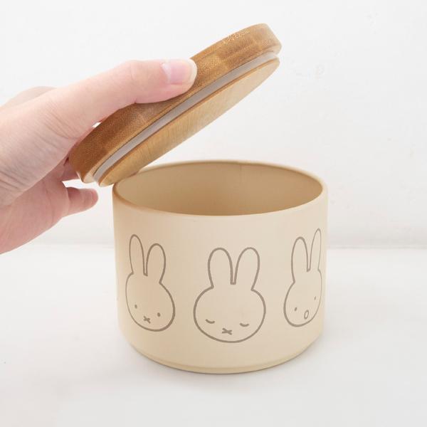 オランダ限定 陶器製キャニスター ミッフィー　nijntje Miffy（ミッフィー） バンブーフタ付きキャニスター 900ml