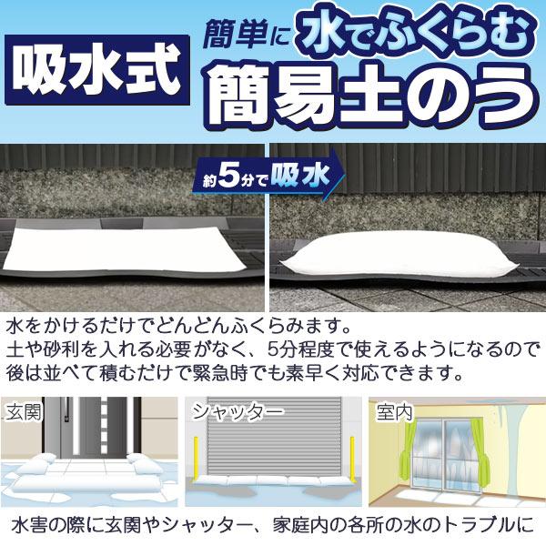 吸水式 簡易土のう レギュラー KPDR-3055 / 土のう 土のう袋 災害 水害
