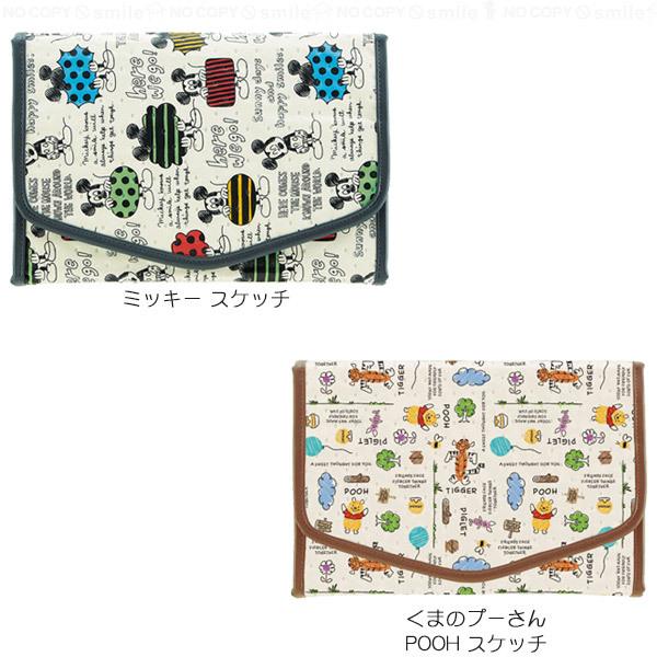 不織布母子手帳ケース ミッキースケッチ ポスト投函送料無料 ミッキー 母子手帳 ジャバラ 不織布 人気ブランドの ペン 印鑑 大容量 ポケット マルチ ケース 小分け