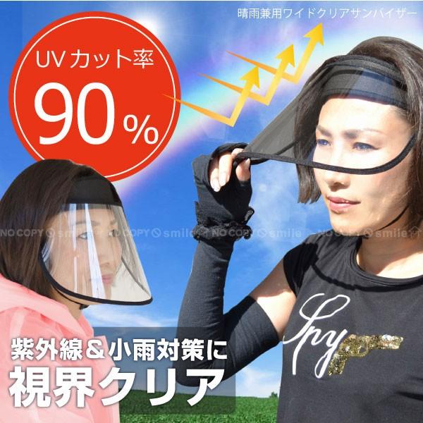 ワイドクリアサンバイザー / サンバイザー uvカット 自転車 ワイド