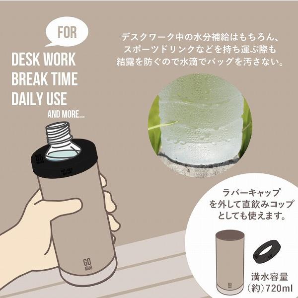 BOT. GO MUG L / ペットボトル 保冷 500ml ステンレス ホルダー カバー ボット ゴーマグ タンブラー カップ 結露 防止 おしゃれ｜smile-hg｜04