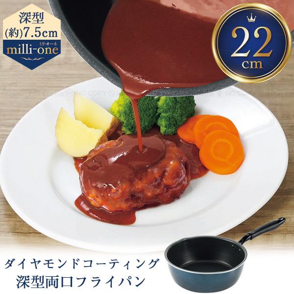 Kakusee（カクセー） milli-one IH対応 深型両口フライパン 22cm [ML