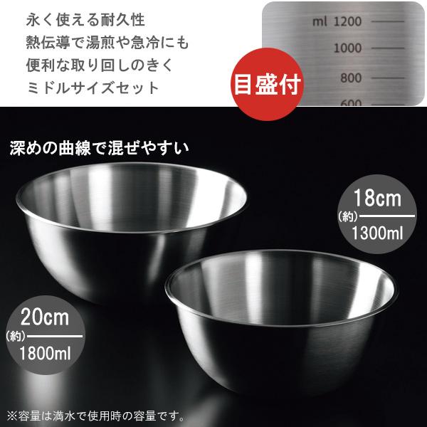 Kakusee 調理がはかどるステンレスボウル2pcs ST-2 / ステンレス Kakusee 調理がはかどるステンレスボウル2pcs ST-2 / ステンレス