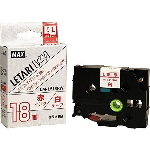 マックス（MAX） LM-L518RW 白/赤文字 ビーポップミニ用テープカセット