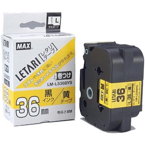 マックス（MAX） LM-L536BYS 黄/黒文字 ビーポップミニ用テープ