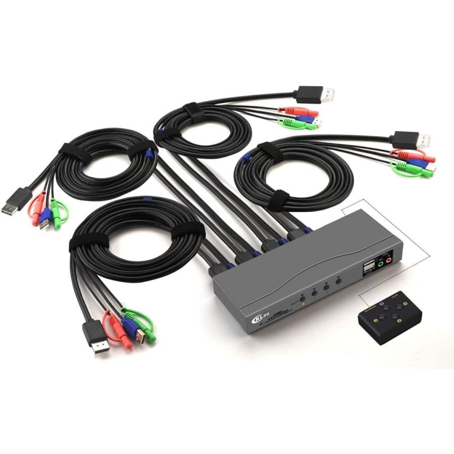 CKLau Displayport KVMスイッチ、 DP USB KVM スイッチ 切替4台のPC 、4ポート DP切替器4K@60Hz｜smile-labo｜06