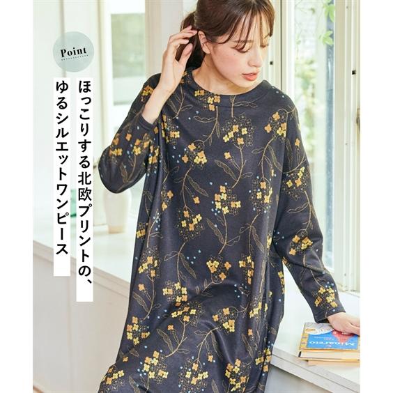 SMILELAND ワンピース 大きいサイズ BARNDOORコラボ裏起毛 SMILELAND ワンピース 大きいサイズ BARNDOORコラボ裏起毛