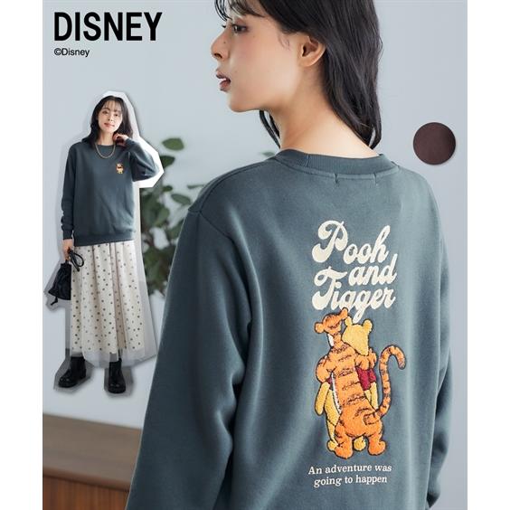 Disney 大きいサイズ レディース トップス 裏起毛後ろ姿ししゅう