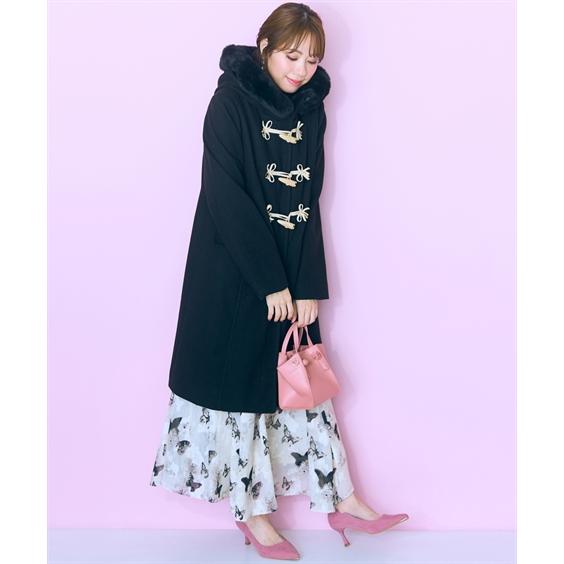 SMILELAND ワンピース 大きいサイズ バタフライ×花柄デザイン SMILELAND ワンピース 大きいサイズ バタフライ×花柄デザイン