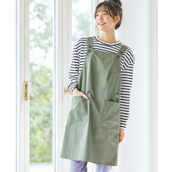 SMILELAND トップス 大きいサイズ シンプルワークエプロン SMILELAND トップス 大きいサイズ シンプルワークエプロン