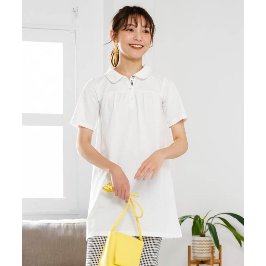 SMILELAND 吸汗速乾・UVカット半袖ポロチュニック ポロシャツ SMILELAND 吸汗速乾・UVカット半袖ポロチュニック ポロシャツ