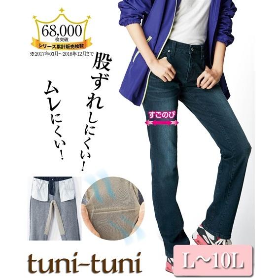 l 10l すごのびストレッチ股ずれしにくいストレートデニムパンツ ゆったり太もも 選べる3レングス パンツ ボトム 大きいサイズ レディース zzy4i19b0123 tuni tuni yahoo 店 通販 yahoo ショッピング