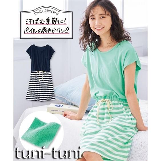 綿混パイル地ボーダーフレンチ袖ルームワンピース 肌着 インナー 30代 40代 50代 夏 春 秋 女性 大きいサイズ レディース パジャマ ルームウェア Zzy4ib0310 Tuni Tuni Yahoo 店 通販 Yahoo ショッピング