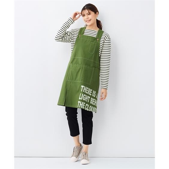 L 10l 大きいサイズ ワンピースみたいにすっぽり着られるサロペット風エプロン トップス 30代 40代 50代 女性 春 秋 大きいサイズ レディース Zzy4i21a0116 Smileland Yahoo 店 通販 Yahoo ショッピング