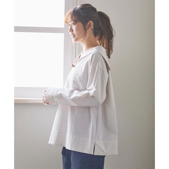 大きいサイズ 綿100 イニシャル刺しゅうセーラーカラーブラウス トップス 30代 40代 50代 女性 春 秋 大きいサイズ レディース Zzy4i21a0411 Smileland Yahoo 店 通販 Yahoo ショッピング