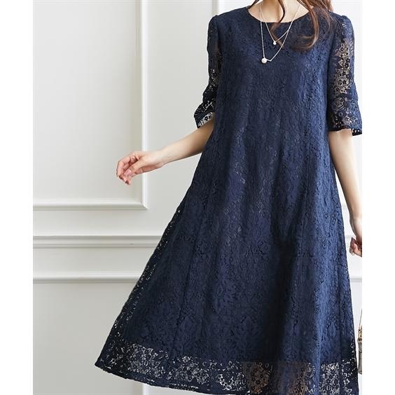 ブランド雑貨総合 秋 春 夏 女性 50代 40代 30代 ワンピース 大人 大きいサイズ 総レースワンピース Otonasmile オトナ 大きいサイズ 送料無料 レディース ワンピース カラー ネイビー Www Ricamificiolevi Com