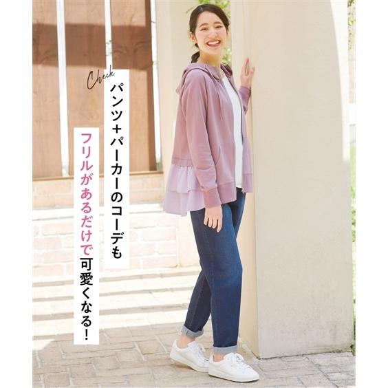 綿混バックフリルパーカー トップス 30代 40代 50代 女性 夏 春 秋 大きいサイズ レディース Zzy4i21c0253 Smileland Yahoo 店 通販 Yahoo ショッピング