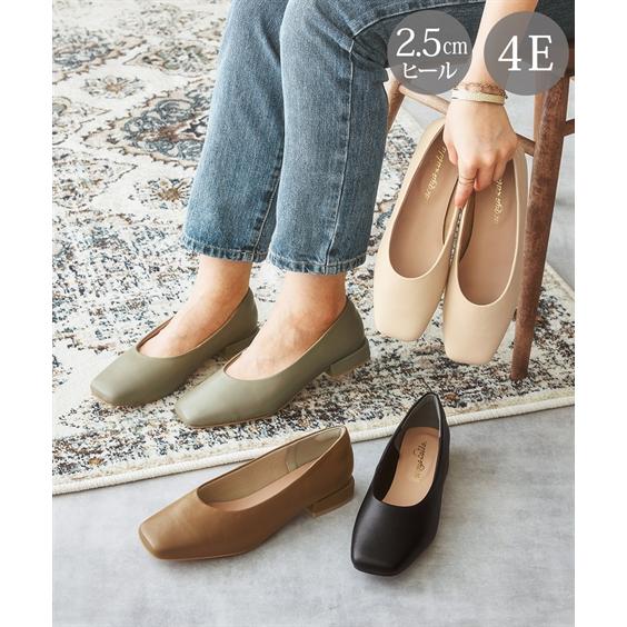ゆったり幅広 スクエアトゥローヒールパンプス 低反発中敷 ワイズ４ｅ 靴 外反母趾 30代 40代 50代 女性 夏 春 秋 大きいサイズ レディース Zzy4i21d0112 Smileland Yahoo 店 通販 Yahoo ショッピング