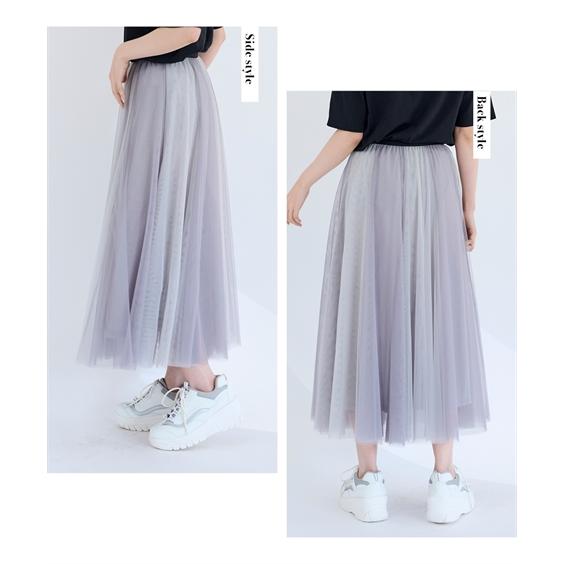 スカート 大きいサイズ ２色重ねロング丈カラーチュールスカート｜smile-land-by-nissen｜04