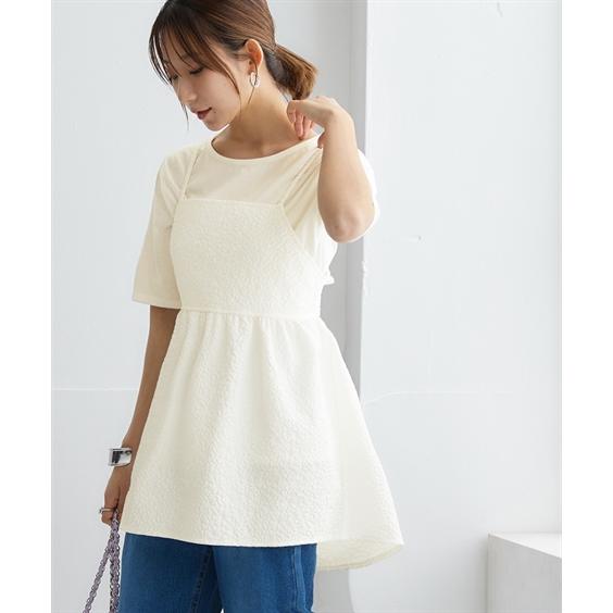 SMILELAND トップス 2点セット(キャミソールチュニック+無地T SMILELAND トップス 2点セット(キャミソールチュニック+無地T