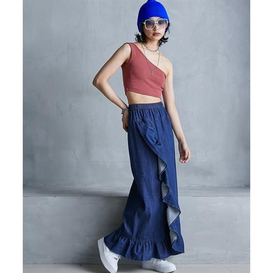 大きいサイズ レディース 浴衣・甚平 綿100％デニム浴衣花柄半襟