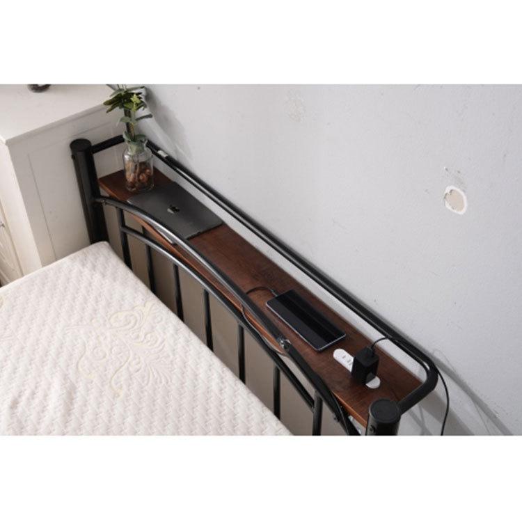 ベッド シングルベッド 幅100cm コンセント付き 三段階高さ調整可 スチール 耐震 パイプベッド 一人暮らし｜smile-life9001｜09