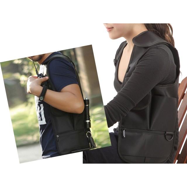 送料無料 ホルスター 型 ボディバッグ / ブラック 黒 ナイロン 多機能