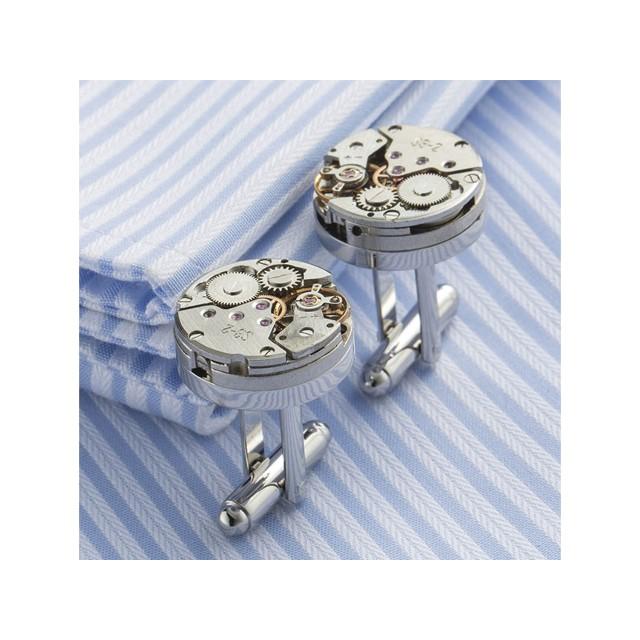 送料無料 シルバー 時計 オシャレ カフスボタン / ファッション