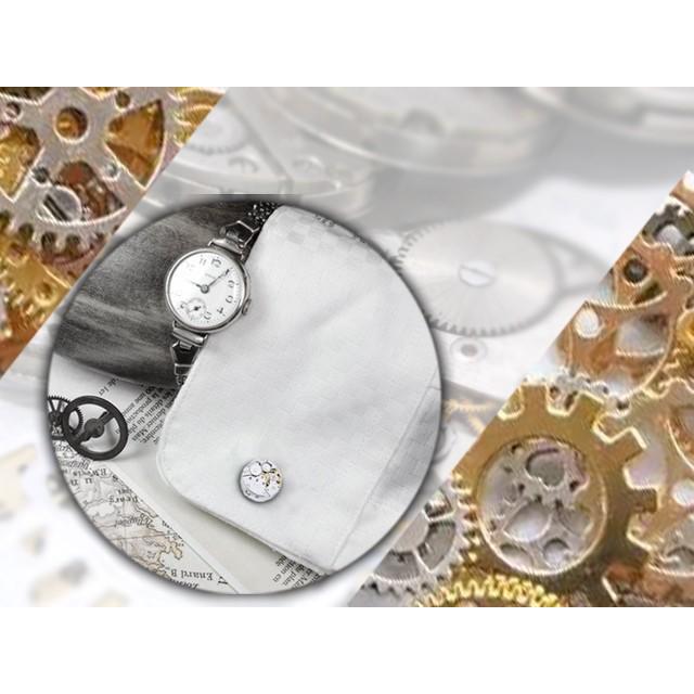 送料無料 シルバー 時計 オシャレ カフスボタン / ファッション