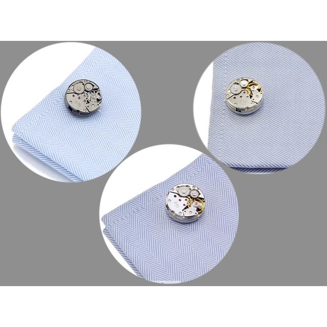 送料無料 シルバー 時計 オシャレ カフスボタン / ファッション