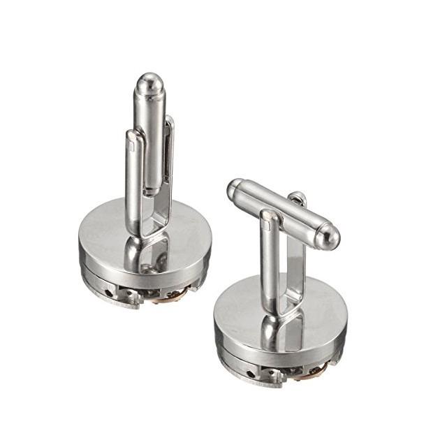 送料無料 シルバー 時計 オシャレ カフスボタン / ファッション