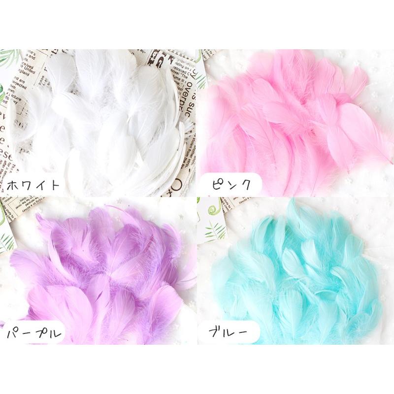 送料無料 羽 シャワー 約200枚入り 全4色 / 羽根 フェザー ホビー 素材