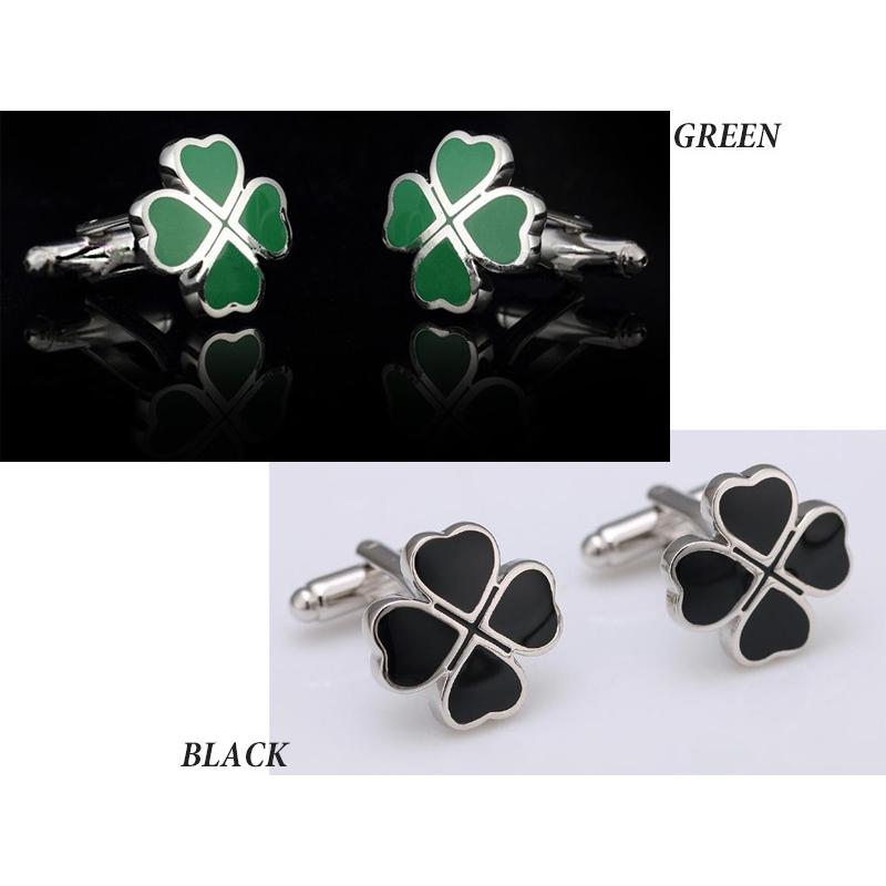 送料無料 クローバー カフスボタン 全2色 / ファッション ファッション