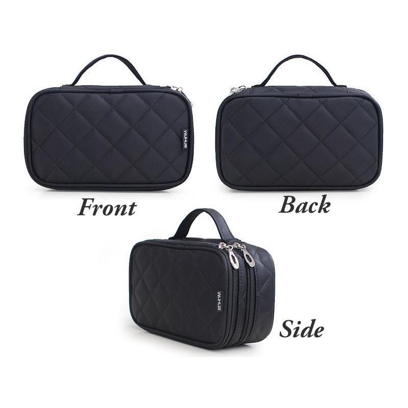 化粧 ポーチ ブラック / Lサイズ 旅行 出張 デイリー 普段使い 黒 大人